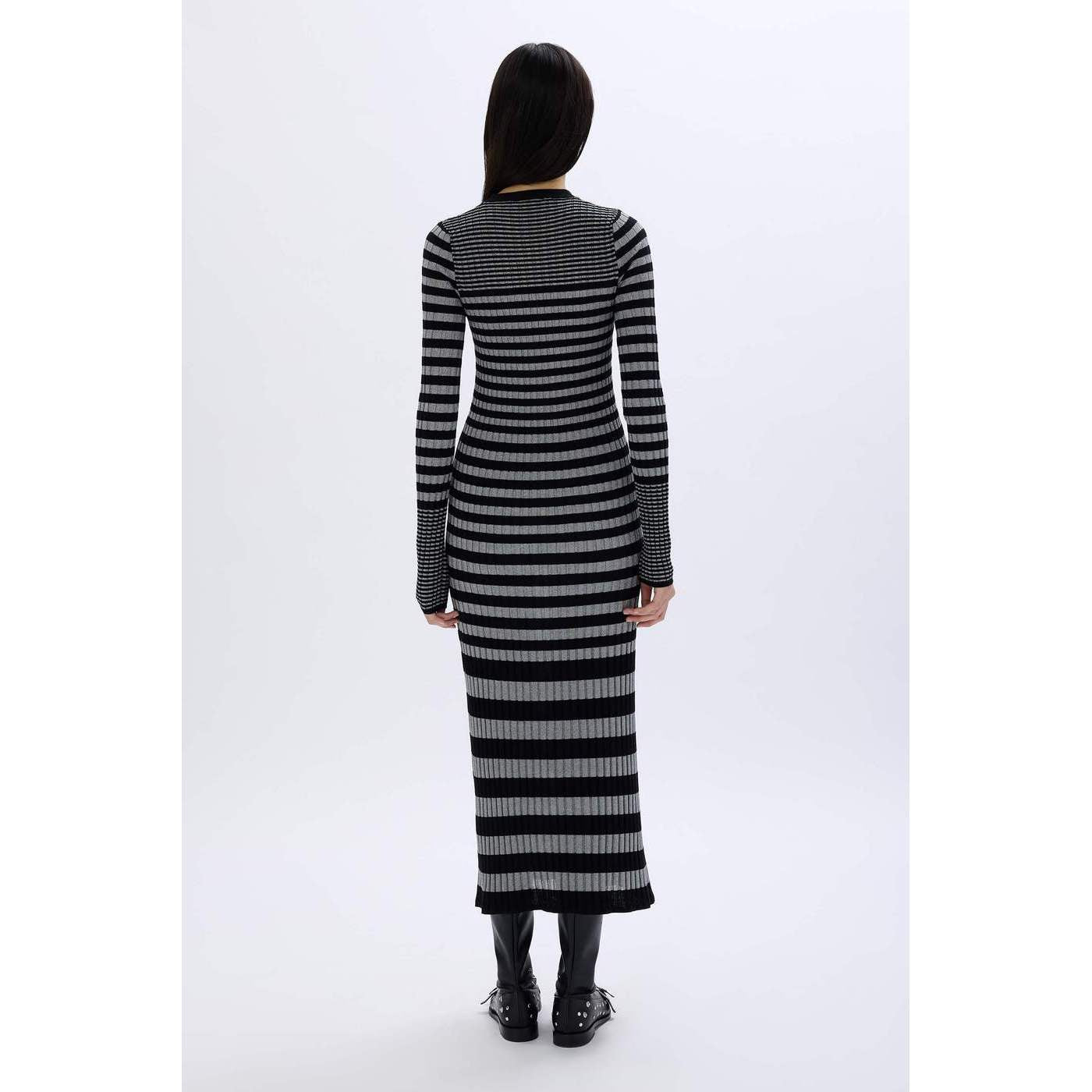 Robe - Raye Noir/Argent - Femme