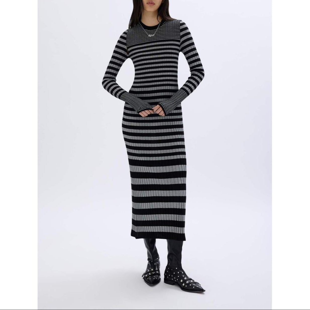 Robe - Raye Noir/Argent - Femme