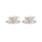 Garden Dreams - Set De 2 Tasses À Café Avec Soucoupes - Porcelaine - Multicolore
