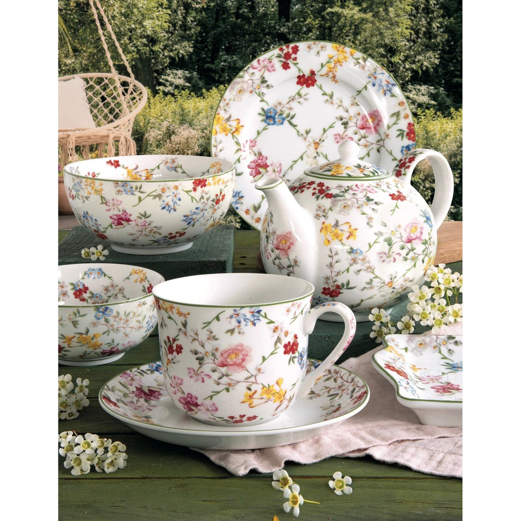 Garden Dreams - Set De 2 Tasses À Café Avec Soucoupes - Porcelaine - Multicolore