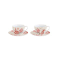 Coral Reef - Set De 2 Tasses À Café Avec Soucoupes - Porcelaine - Multicolore