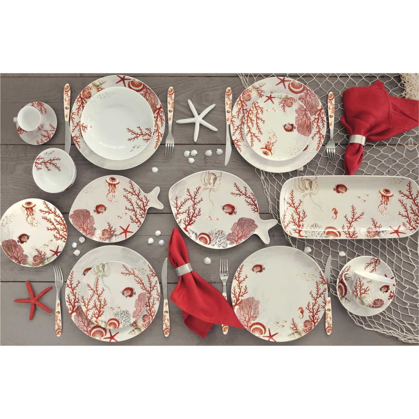 Coral Reef - Set De 2 Tasses À Café Avec Soucoupes - Porcelaine - Multicolore