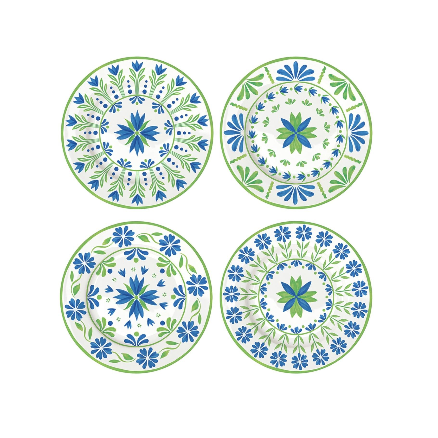 Flowers Garden - Set De 4 Assiettes À Dessert - Porcelaine - Multicolore