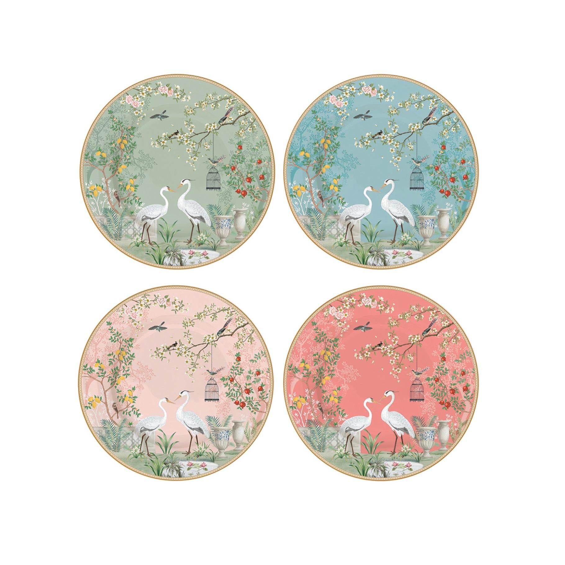 Jardin De Rêves - Set of 4 Dessert Plates - Porcelain - Multicolour