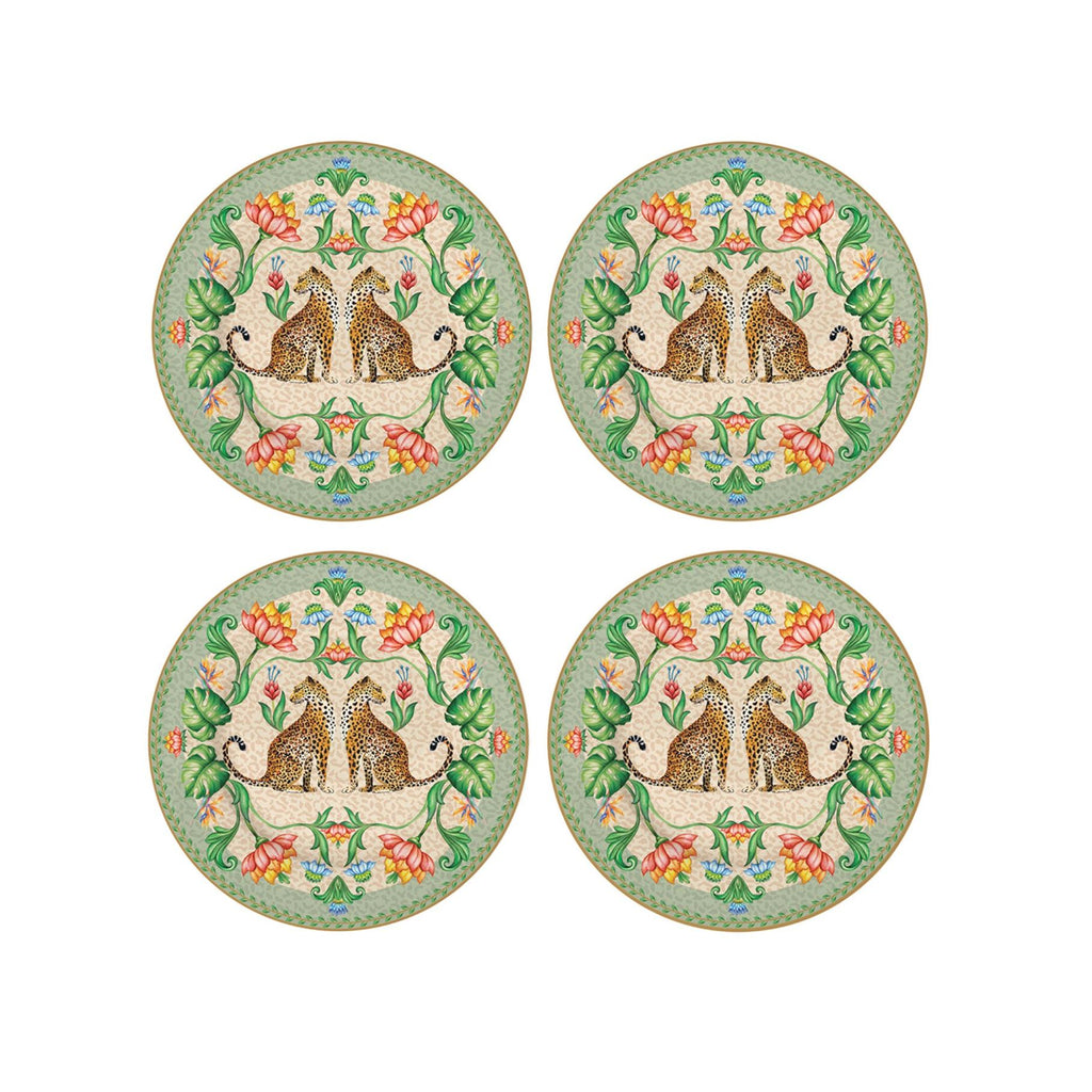 Jungle Vibes - Set De 4 Assiettes À Dessert - Porcelaine - Multicolore