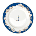 Blue Lighthouse - Set De 6 Assiettes Plates - Porcelaine - Multicolore