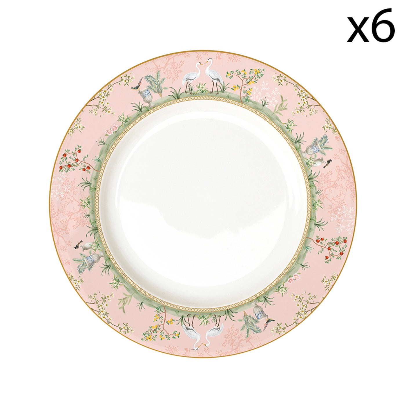 Jardin De Rêves - Set De 6 Assiettes Plates - Porcelaine - Multicolore