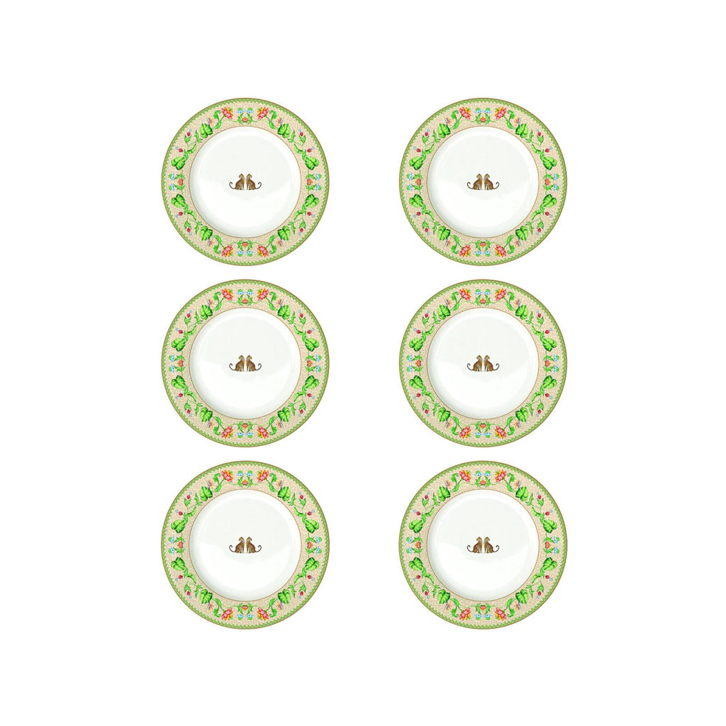 Jungle Vibes - Set De 6 Assiettes Plates - Porcelaine - Multicolore