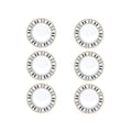Palazzo - Set De 6 Assiettes Plates - Porcelaine - Blanc, Noir Et Or