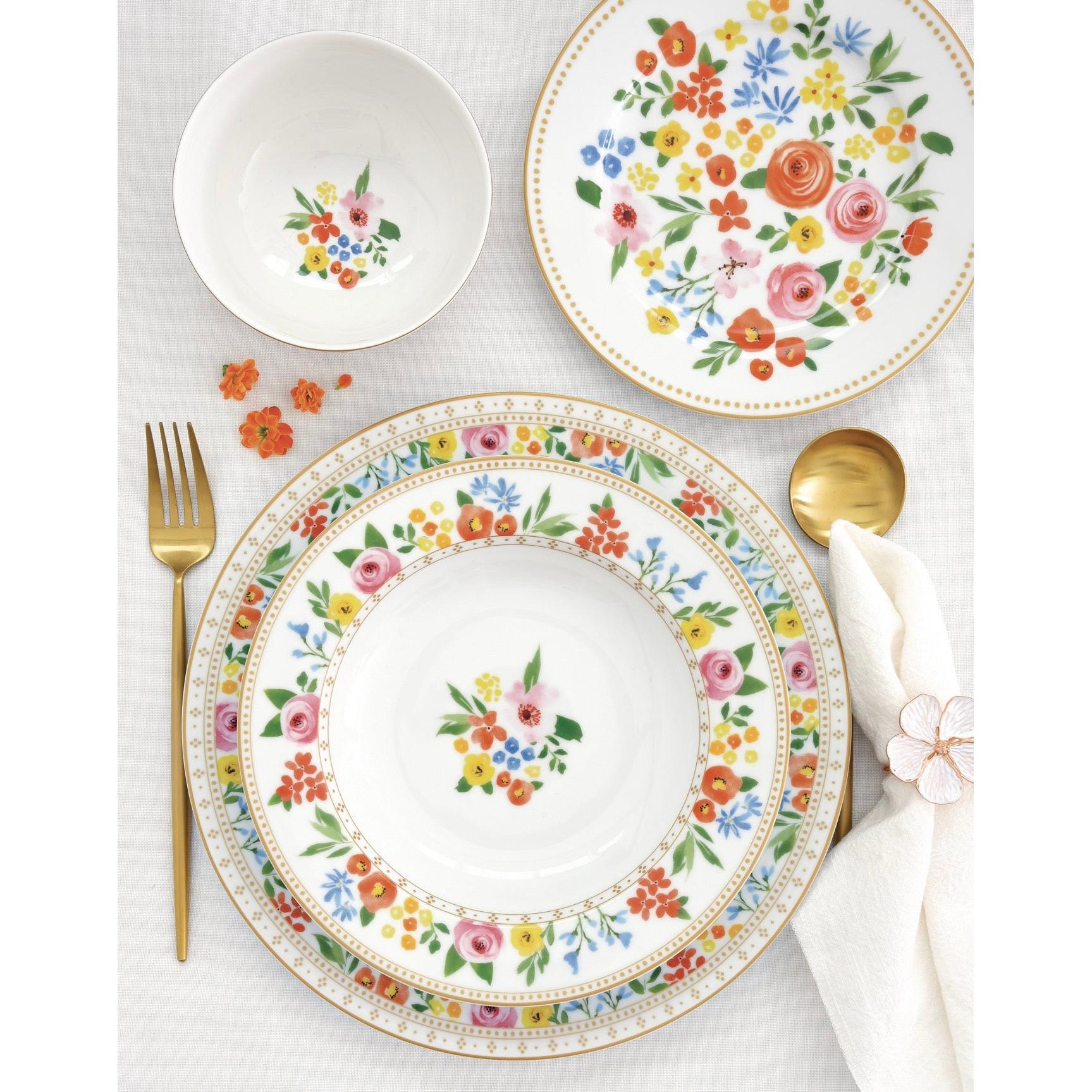 Boho Flowers - Set De 6 Assiettes Creuses - Porcelaine - Multicolore