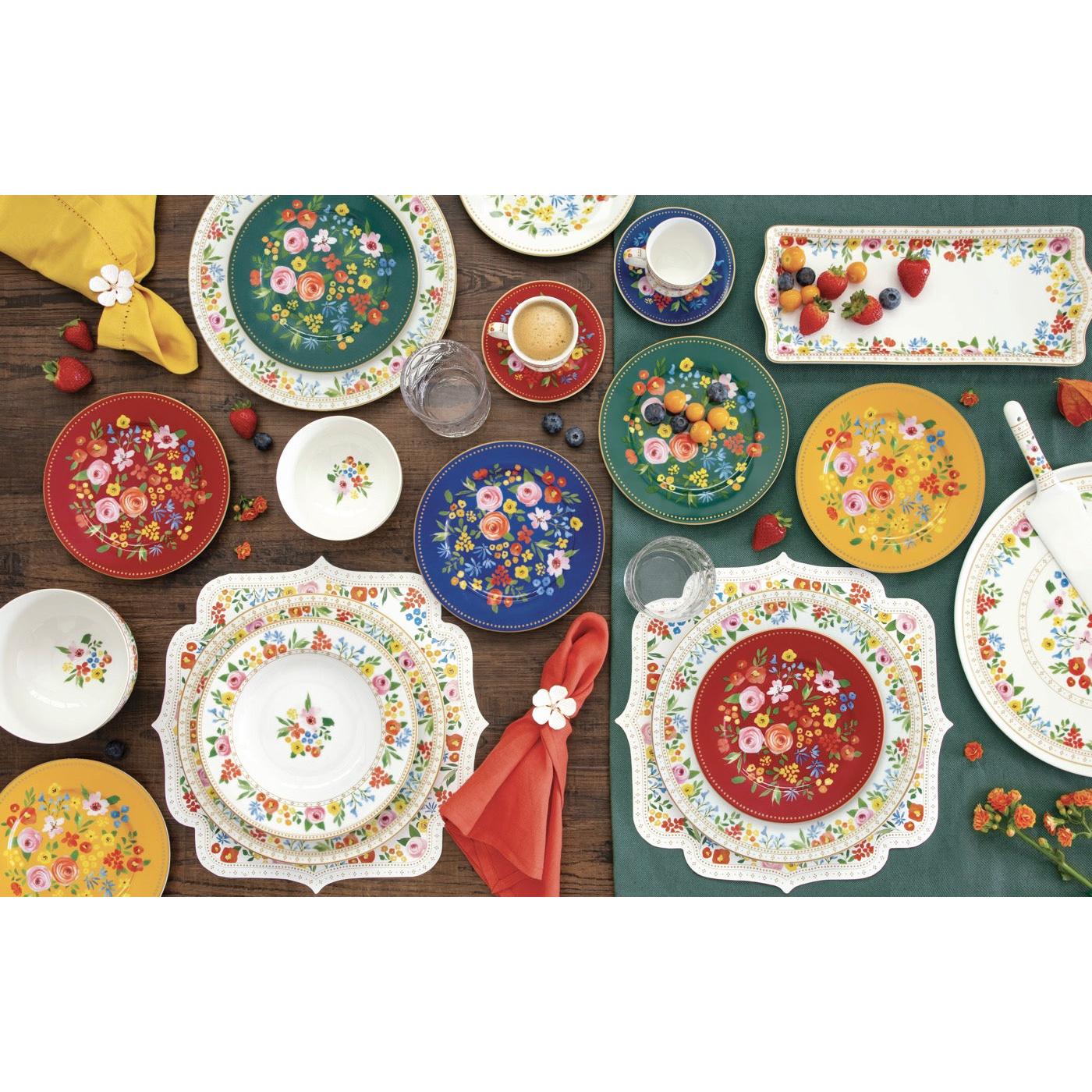 Boho Flowers - Set De 6 Assiettes Creuses - Porcelaine - Multicolore