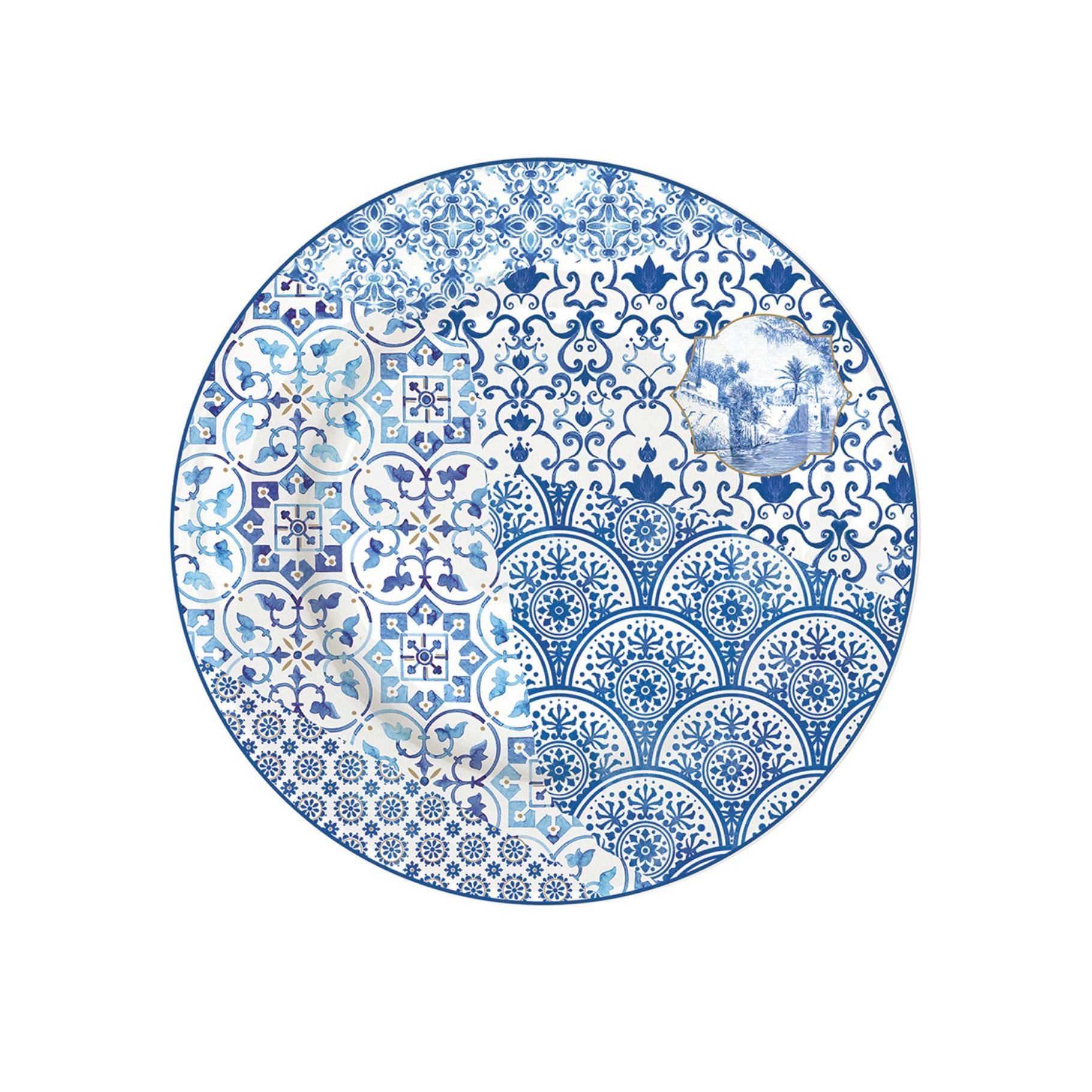 Indigo - Set De 6 Assiettes À Dessert - Porcelaine - Multicolore