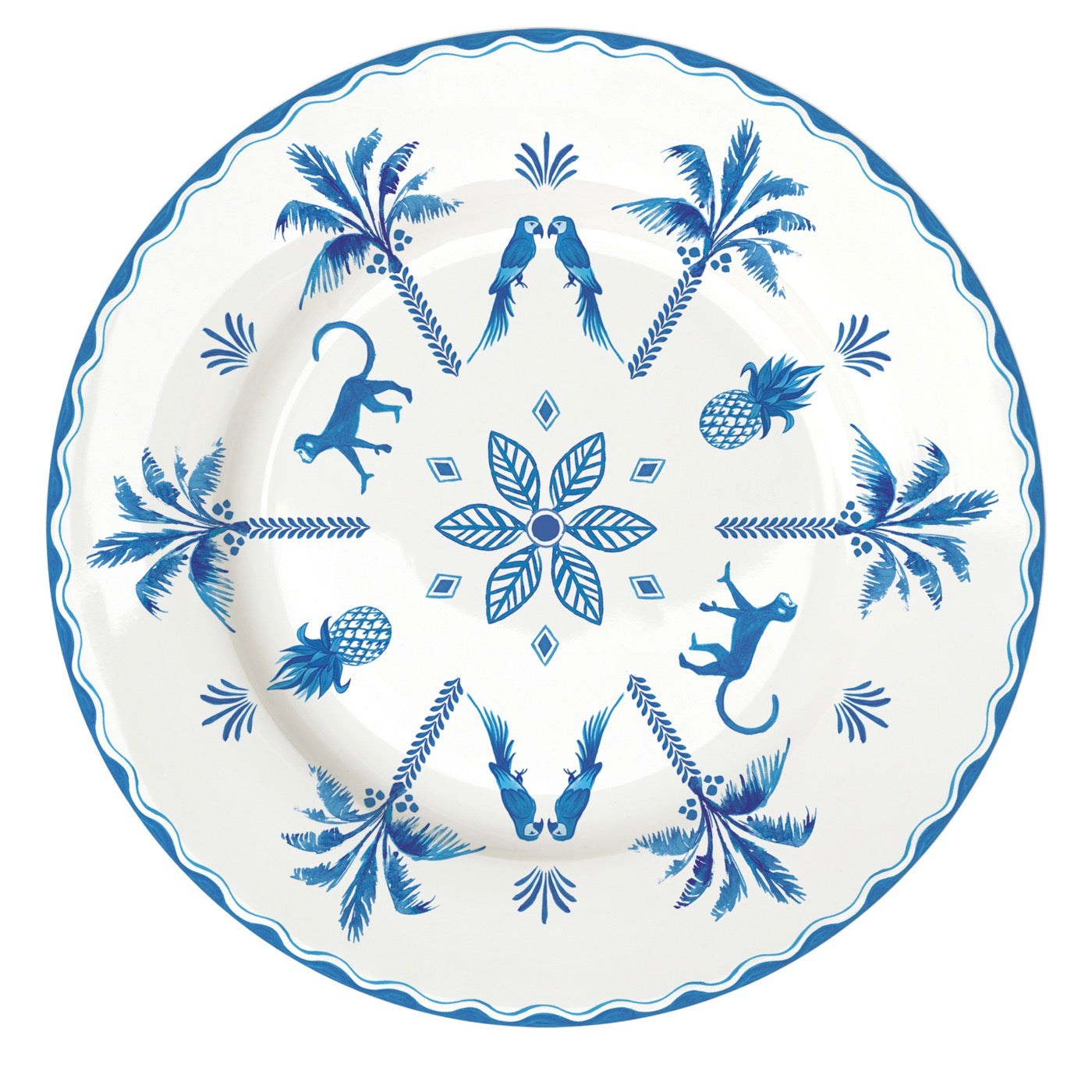 Exotic Vibes - Set of 6 Dessert Plates - Porcelain - Blue