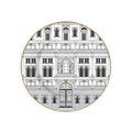 Palazzo - Set De 6 Assiettes À Dessert - Porcelaine - Blanc, Noir Et Or
