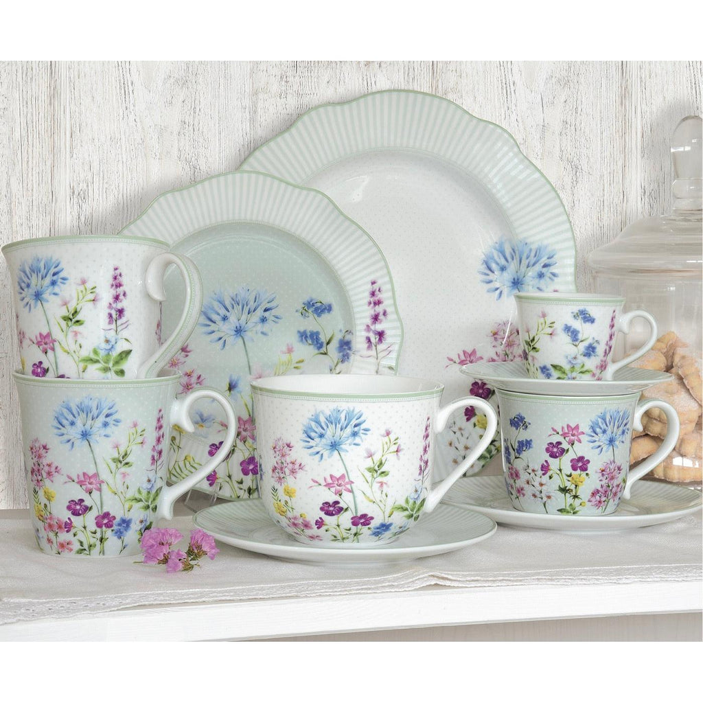 Floraison - Set De 6 Assiettes Plates - Porcelaine - Multicolore