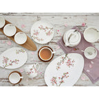 Sakura - Tasse À Thé Avec Soucoupe En Acacia - Porcelaine Et Acacia - Multicolore