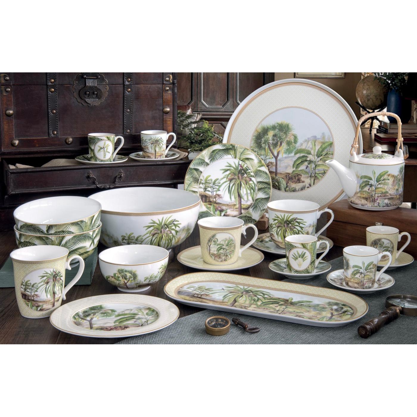 Ceylon - Tasse À Thé Avec Soucoupe - Porcelaine - Multicolore
