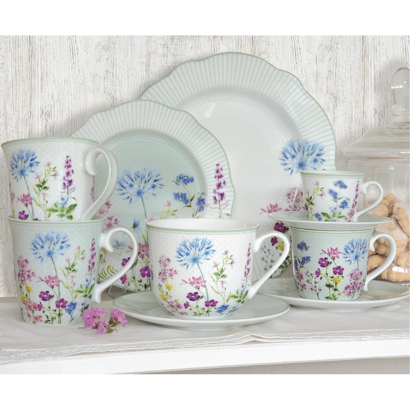 Floraison - Tasse À Thé Avec Soucoupe - Porcelaine - Multicolore