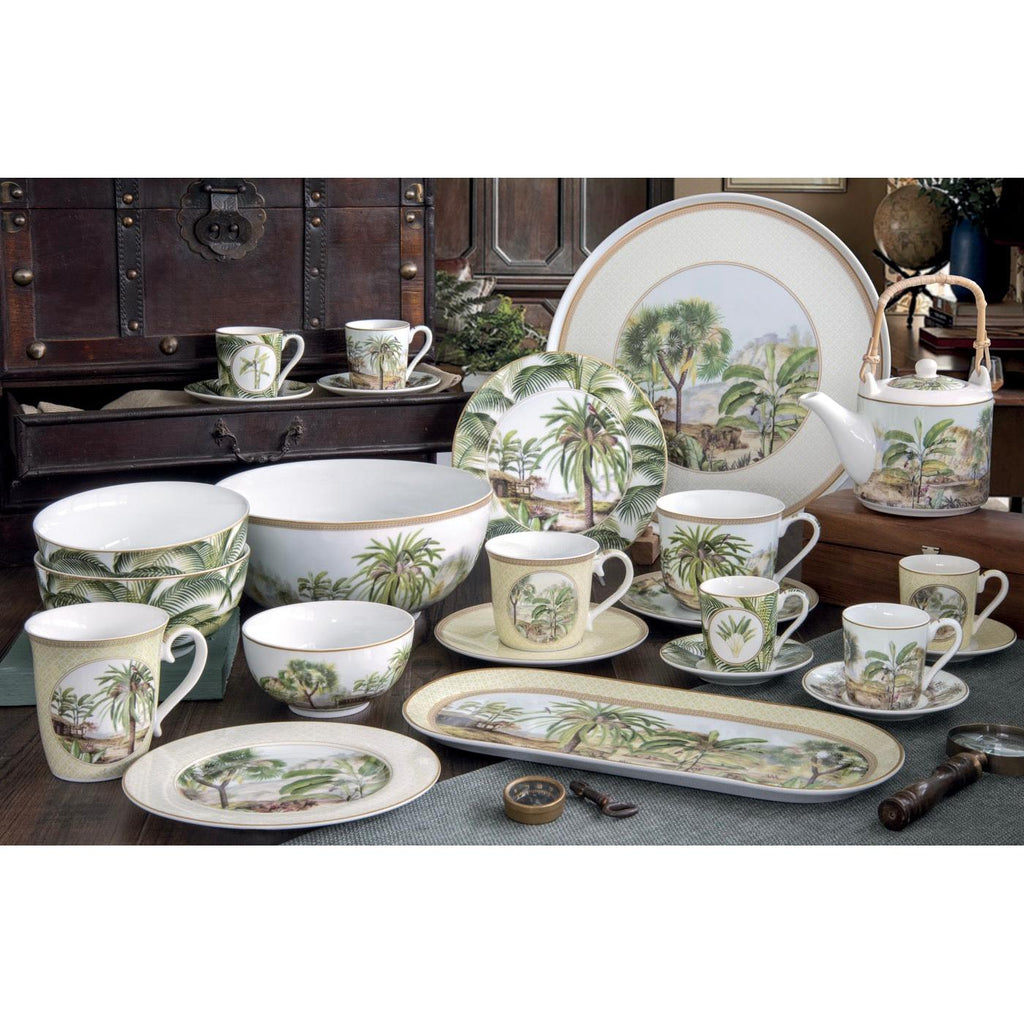 Ceylon - Set De 2 Tasses À Café Avec Soucoupes - Porcelaine - Multicolore