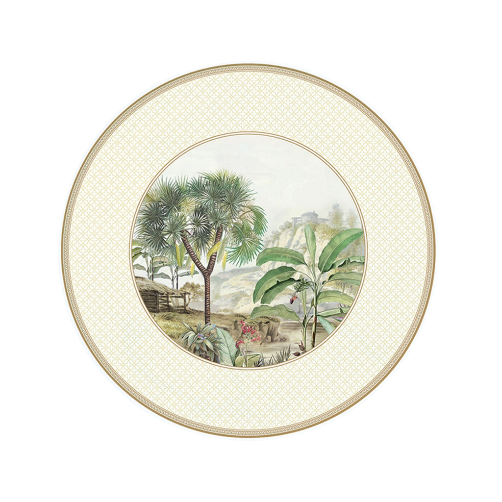 Ceylon - Plat À Gâteau Avec Pelle - Porcelaine - Multicolore