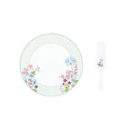 Floraison - Plat À Gâteau Avec Pelle - Porcelaine - Multicolore