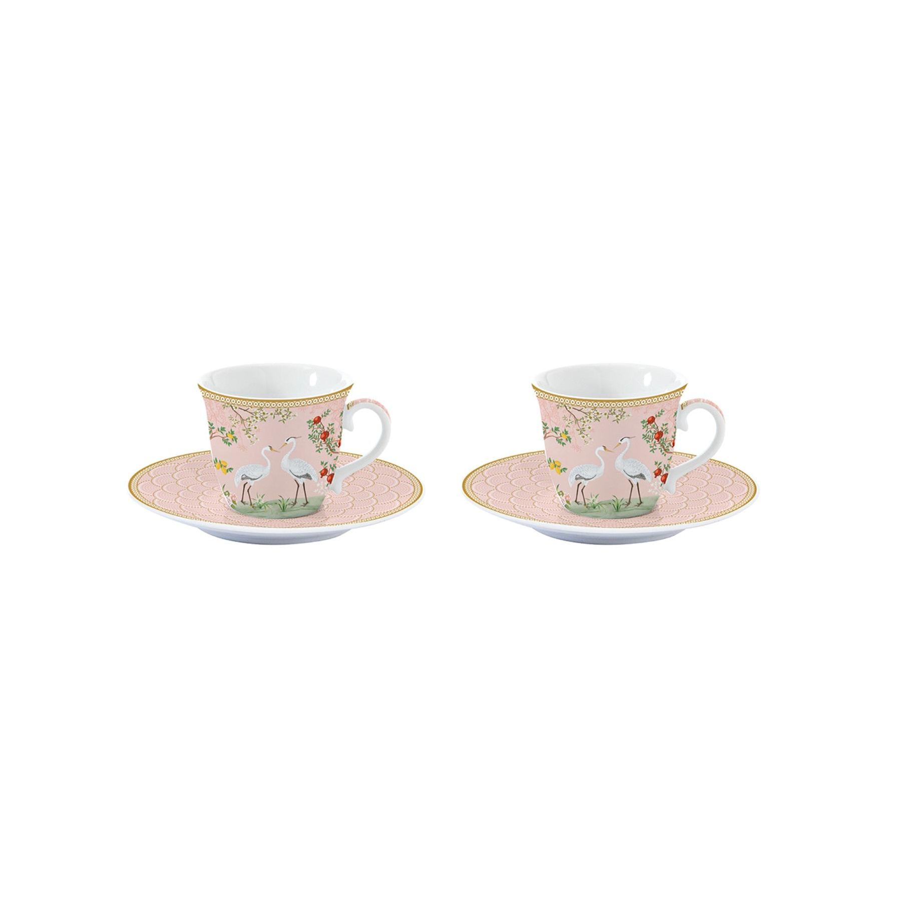 Jardin De Rêves - Set De 2 Tasses À Espresso Avec Soucoupes - Porcelaine - Multicolore