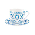 Exotic Vibes - Breakfast Mug with Saucer - Porcelain - Blue
