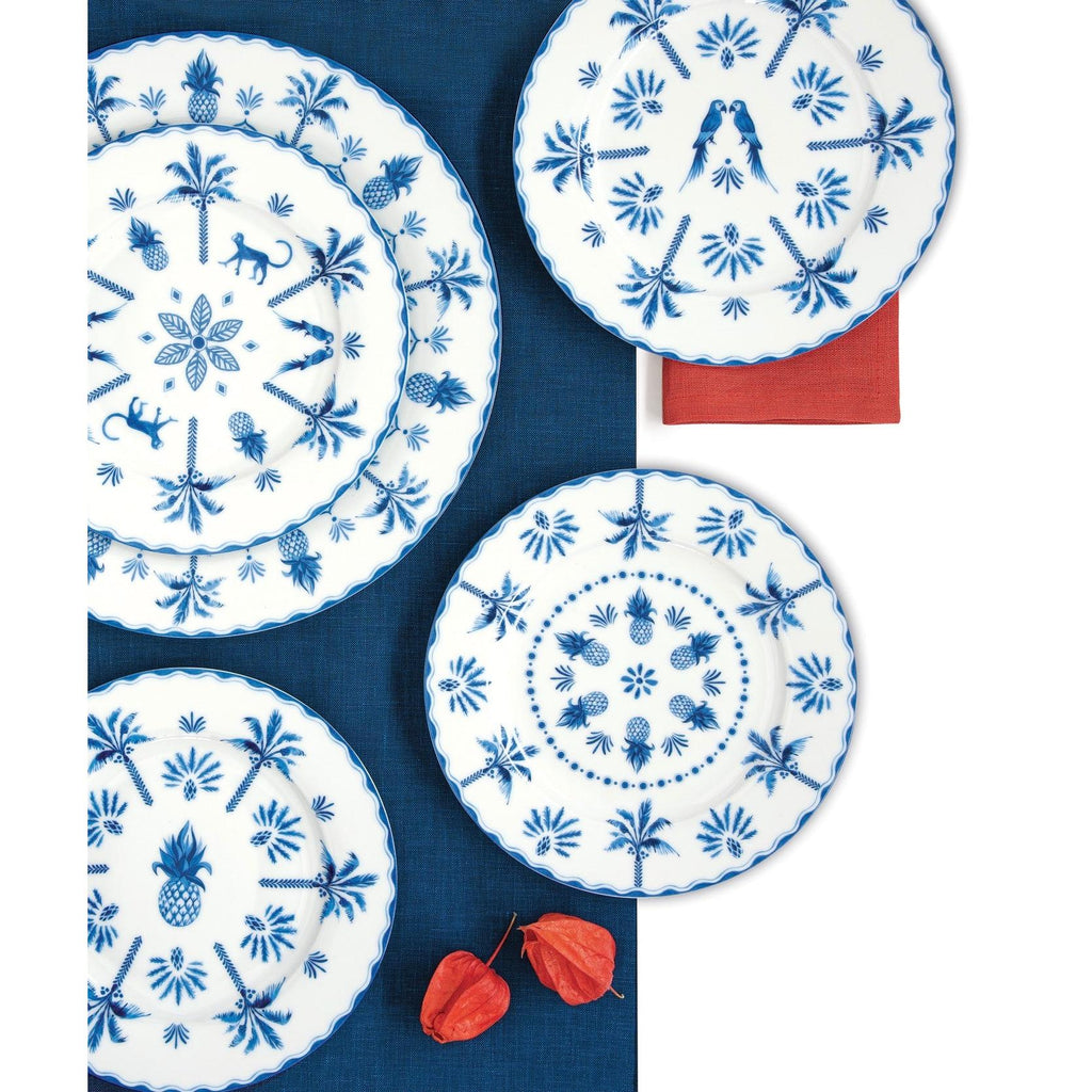 Exotic Vibes - Breakfast Mug with Saucer - Porcelain - Blue