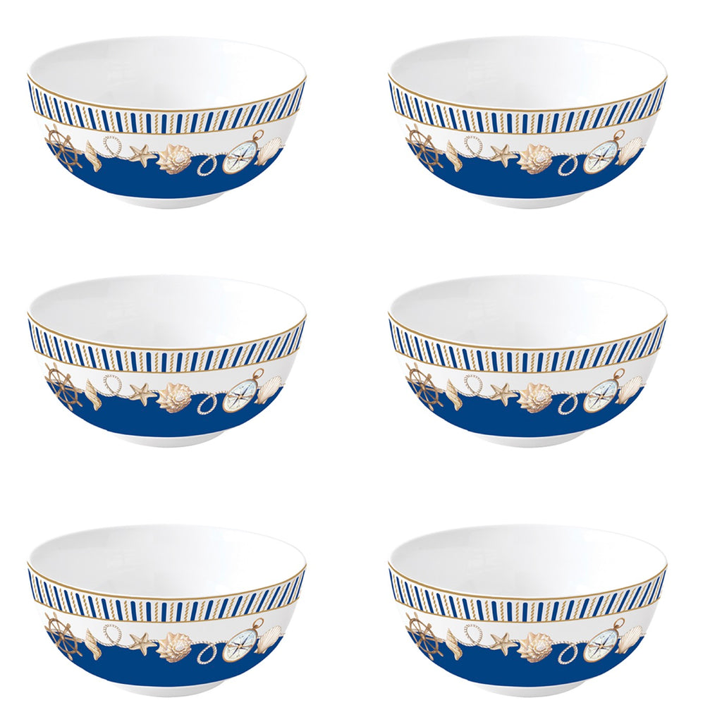 Blue Lighthouse - Set De 4 Bols - Porcelaine - Multicolore