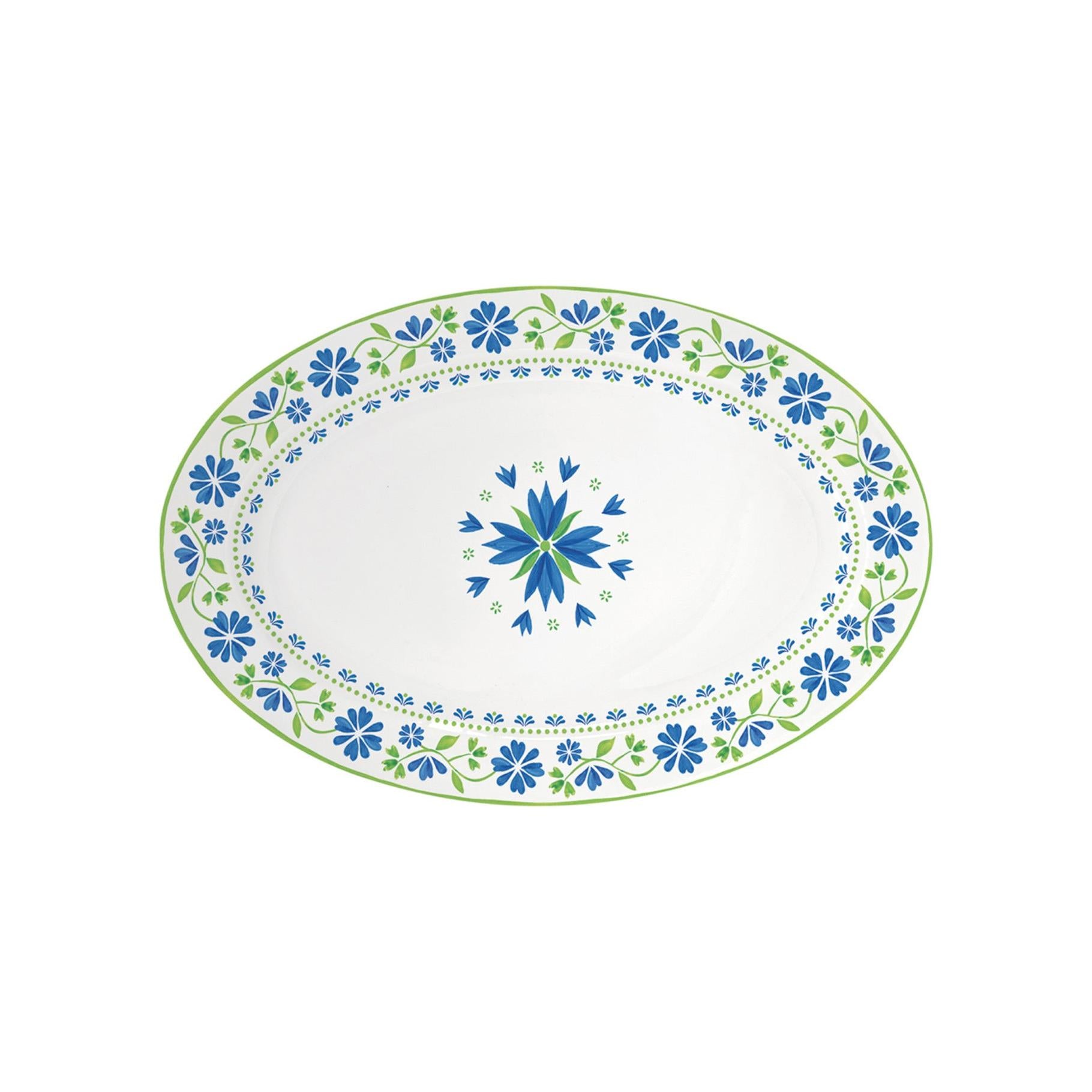 Flowers Garden - Plateau Ovale - Porcelaine - Multicolore