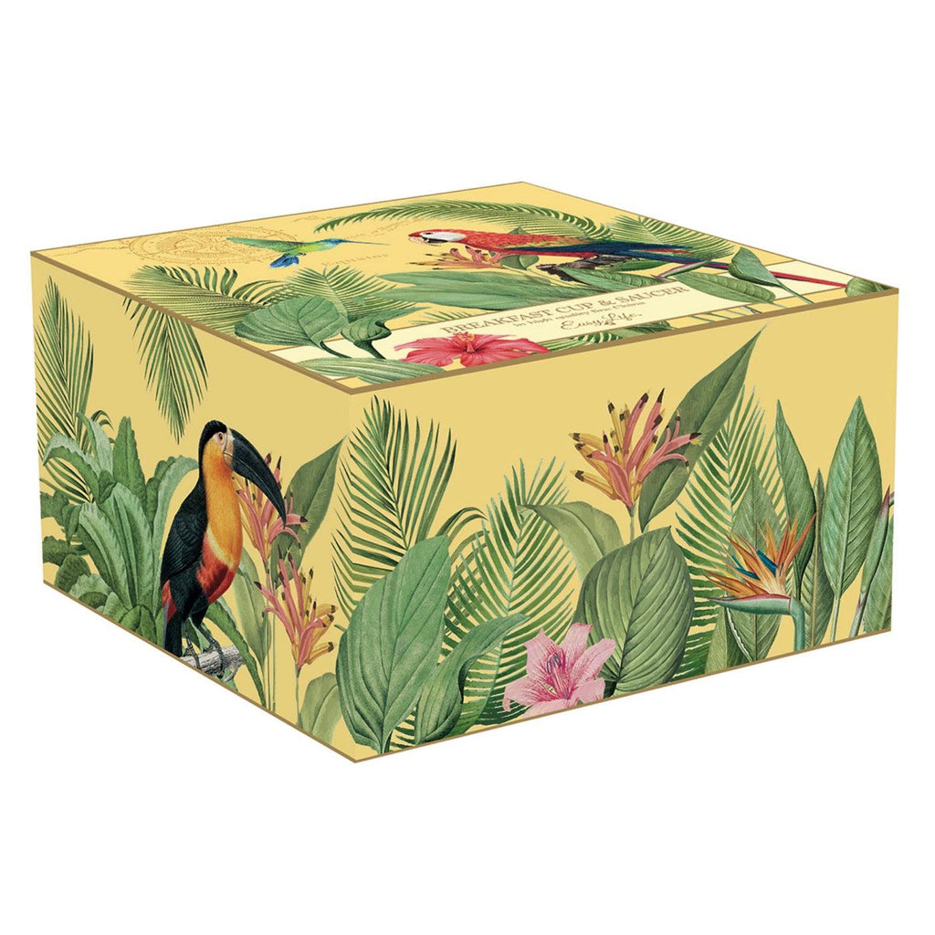 Exotic Paradise - Tasse Petit-Déjeuner Avec Soucoupe - Porcelaine - Multicolore