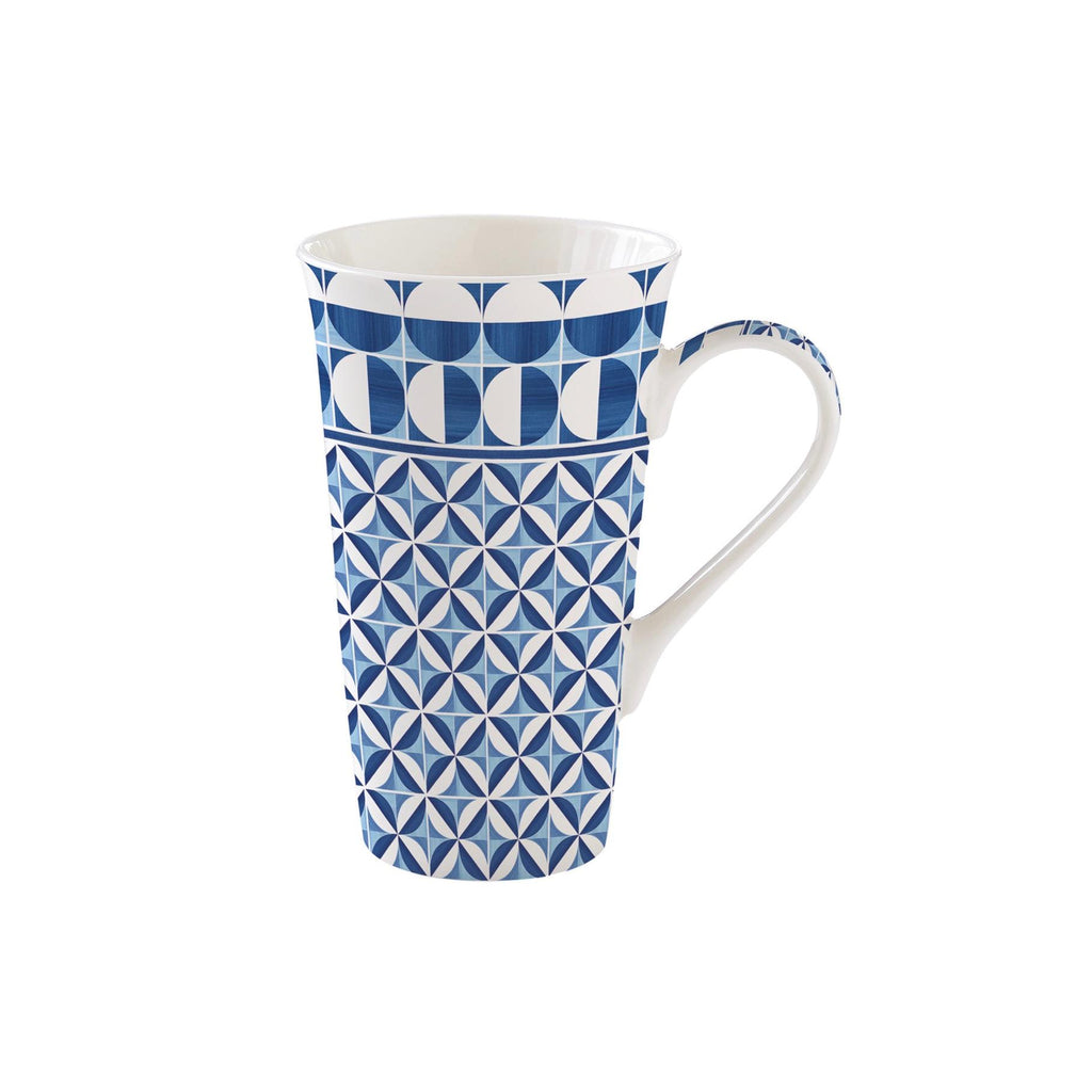 Geometric Blue - Mug - Porcelaine Fine - Multicolore