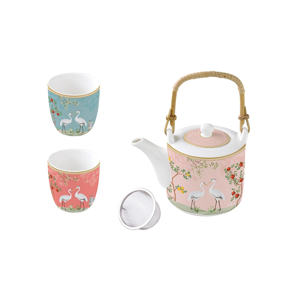 Jardin De Rêves - Théière Avec 2 Tasses - Porcelaine - Multicolore