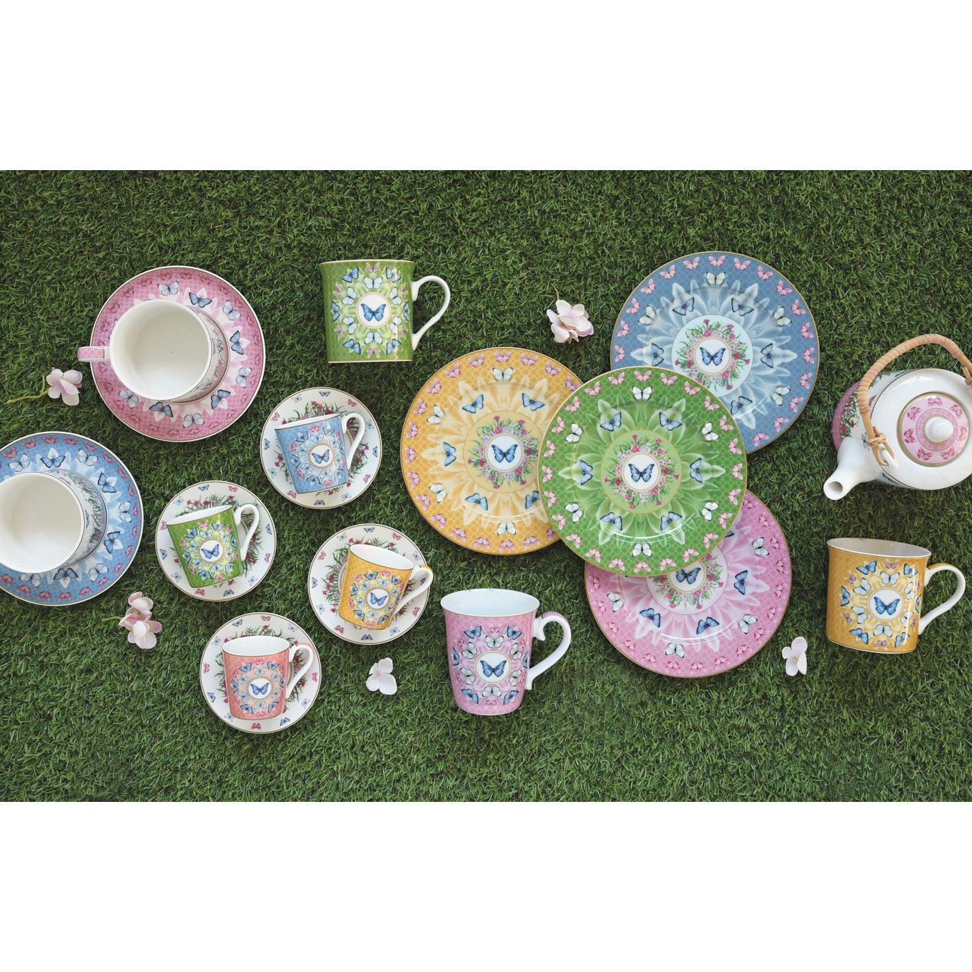 Spring Parade - Théière Avec Infuseur Métal Et 2 Tasses - Porcelaine - Multicolore