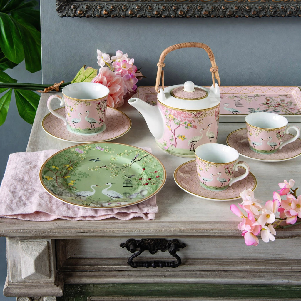 Jardin De Rêves - Set Aperitivo Bambú Con 4 Cuencos - Porcelana Y Bambú - Multicolor