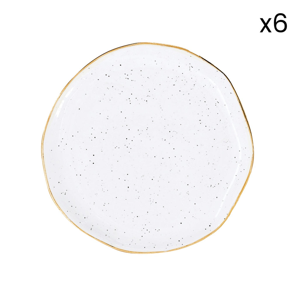 Artesanal - Set De 6 Assiettes - Porcelaine - Blanc