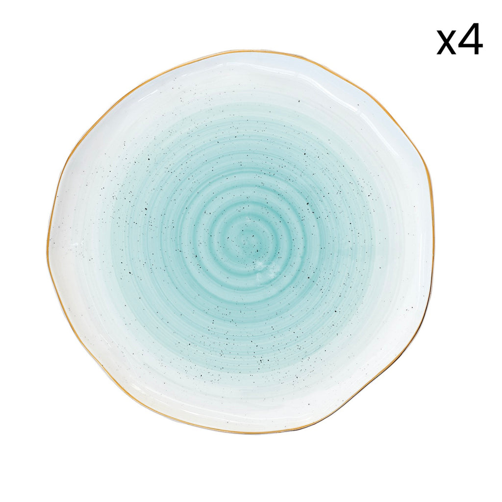 Artesanal - Set De 4 Assiettes Plates - Porcelaine - Vert