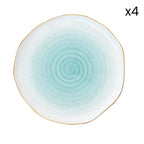 Artesanal - Set De 4 Assiettes Plates - Porcelaine - Vert