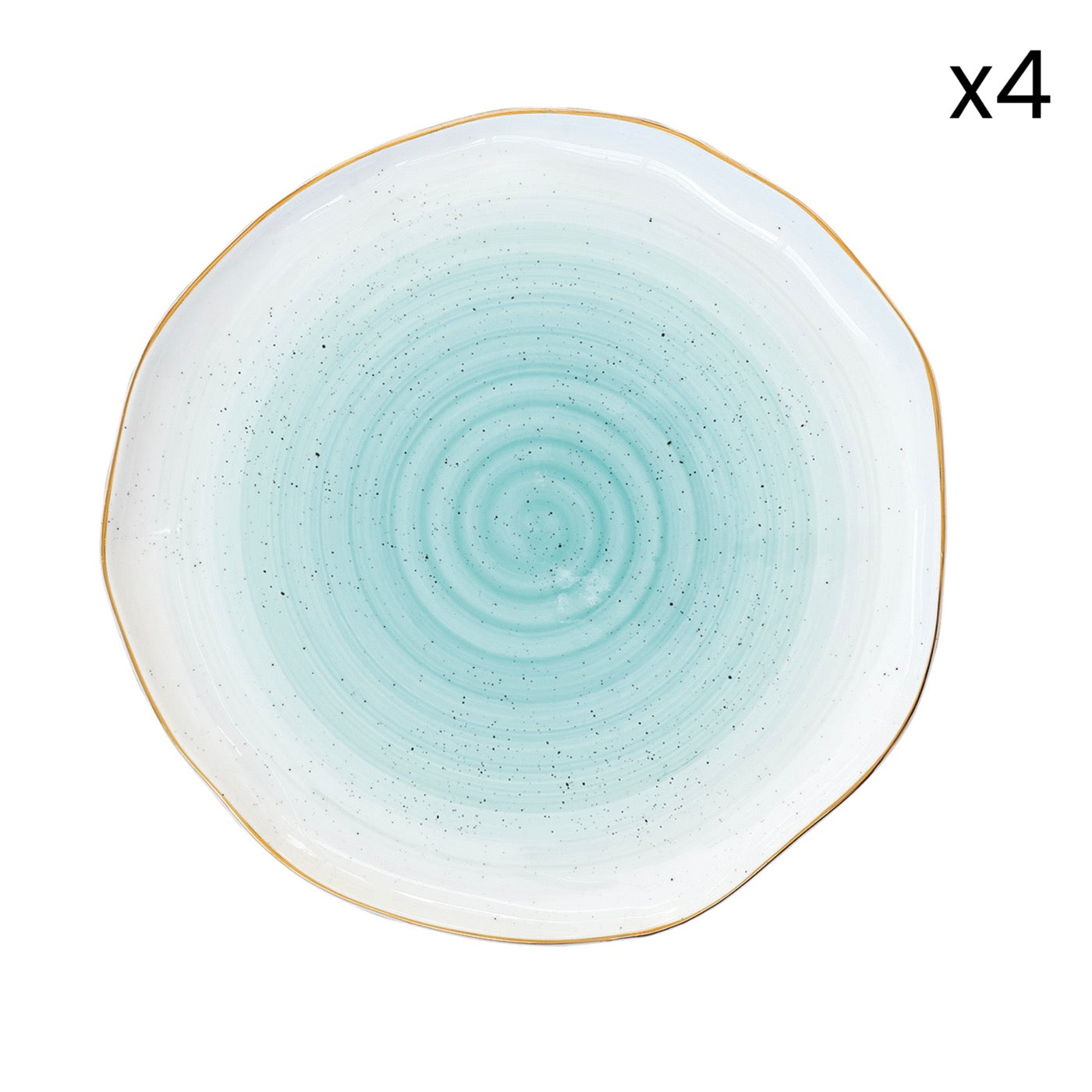 Artesanal - Set De 4 Assiettes Plates - Porcelaine - Vert