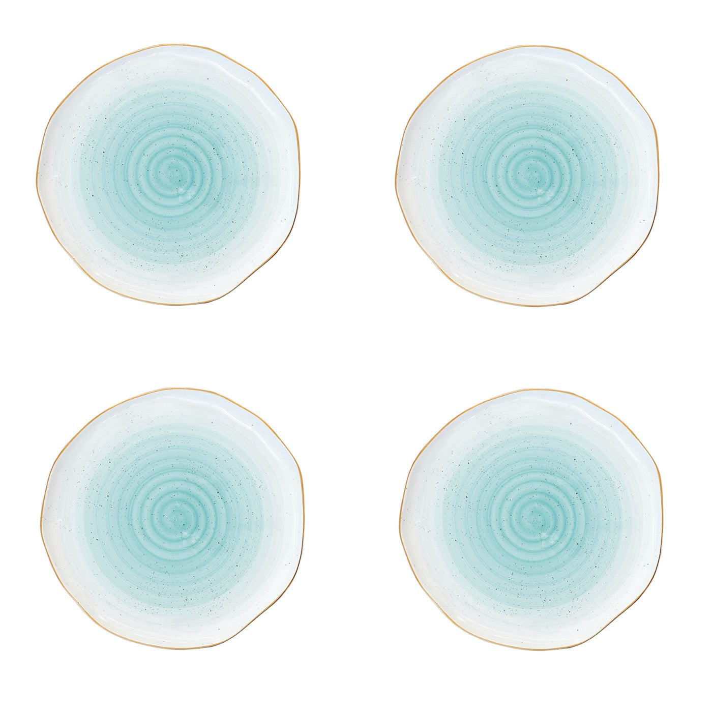 Artesanal - Set De 4 Assiettes Plates - Porcelaine - Vert