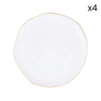 Artesanal - Set De 4 Assiettes Plates - Porcelaine - Blanc