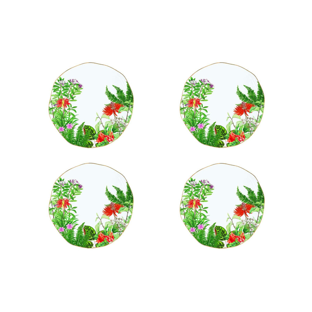 Exotica - Set De 4 Assiettes Plates - Porcelaine - Multicolore