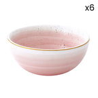 Artesanal - Set De 6 Bols - Porcelaine - Rose