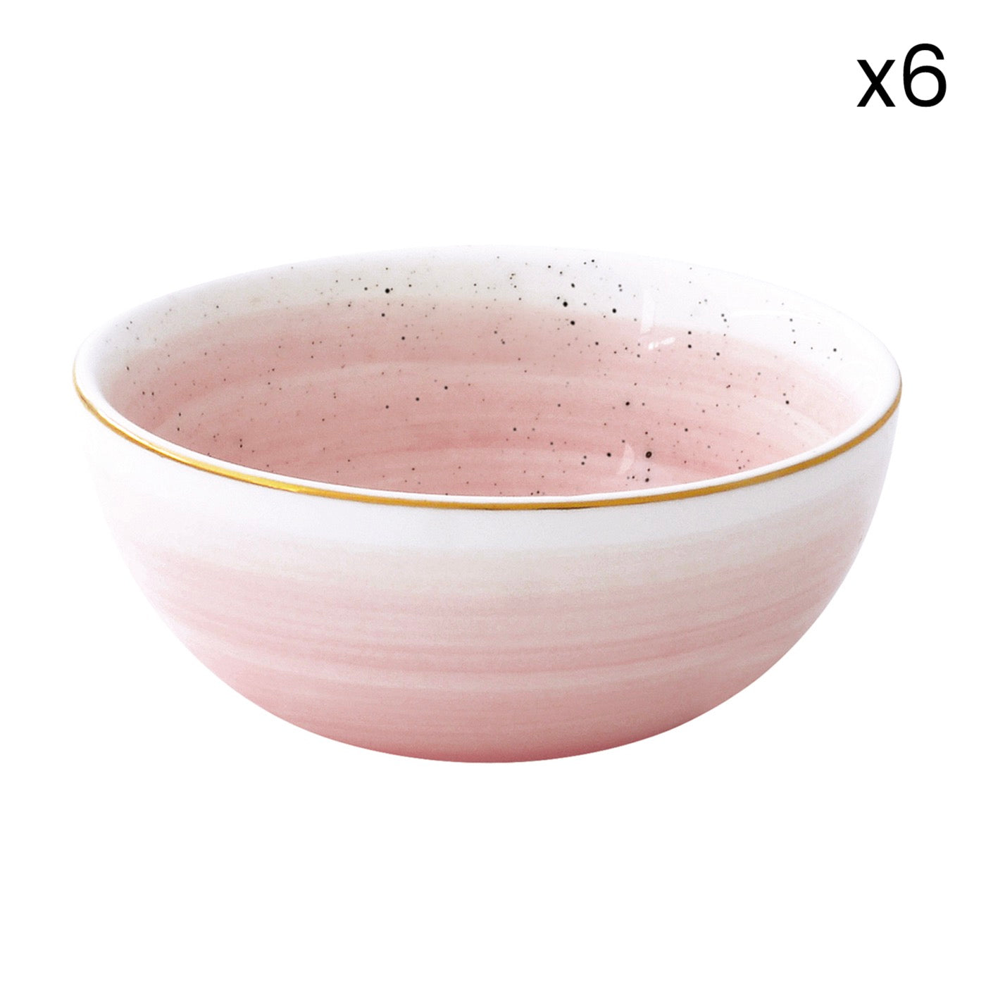 Artesanal - Set De 6 Bols - Porcelaine - Rose
