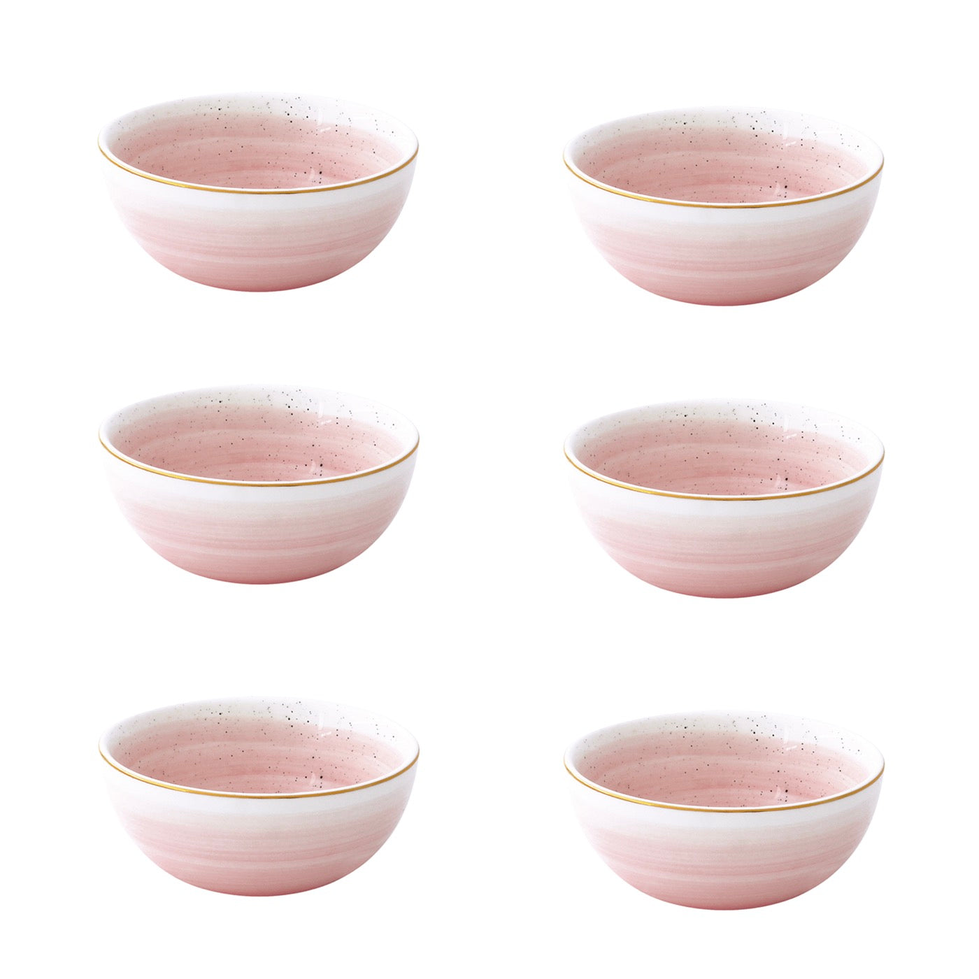 Artesanal - Set De 6 Bols - Porcelaine - Rose