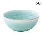 Artesanal - Set De 6 Bols - Porcelaine - Vert