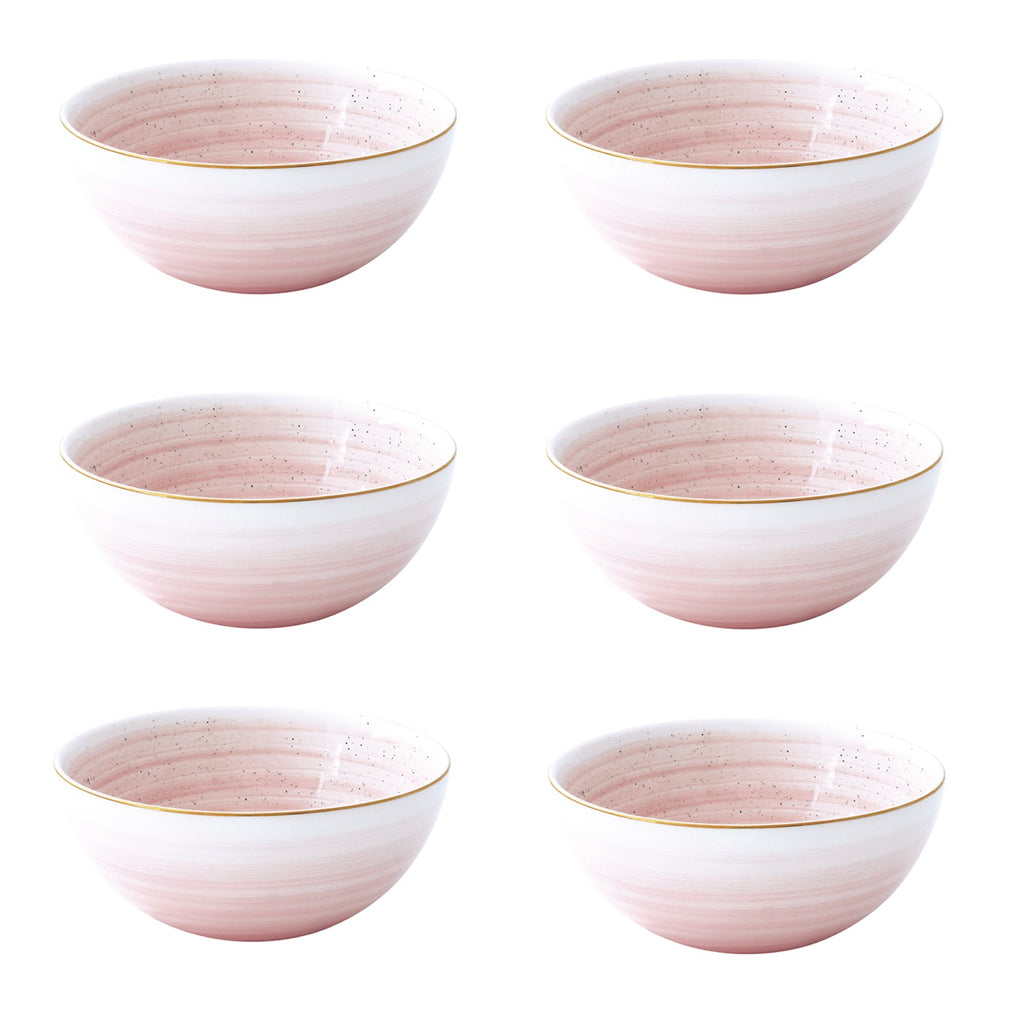 Artesanal - Set De 6 Bols - Porcelaine - Rose