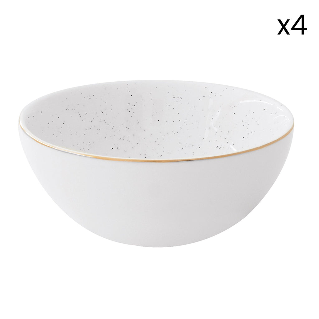Artesanal - Set De 4 Bols - Porcelaine - Blac