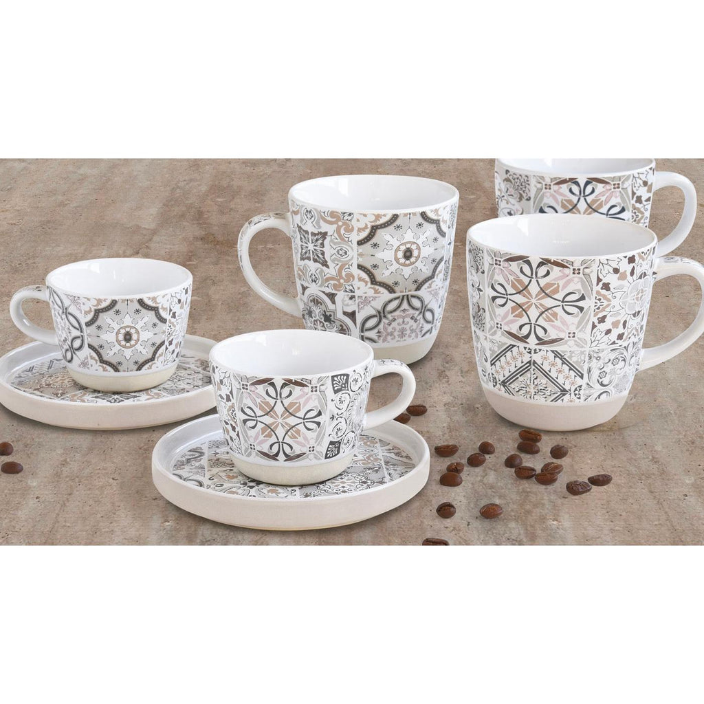 Casa Decor - Tasse À Thé Avec Soucoupe - Grès - Gris