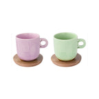 Take A Loop 3 - Set De 2 Tazas Con Platillos - Porcelana Y Acacia - Multicolor